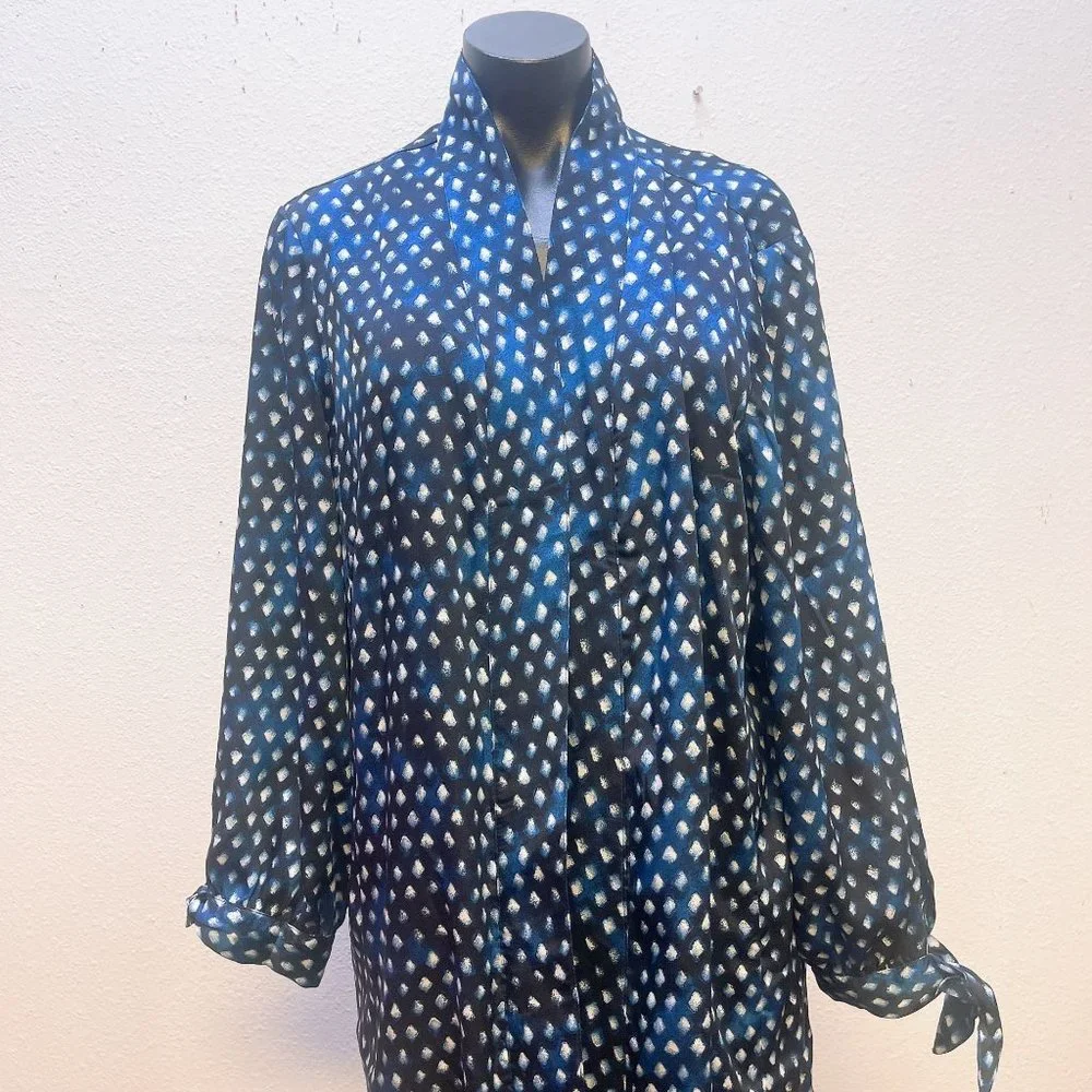 NWT Chico's Blue & White Reversible Cardigan/Duster Size 3 (XL) - Picture 3 of 11